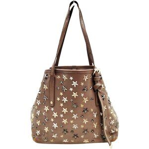 (L4) Jimmy Choo Hand Bag Brown Leather